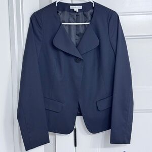 NWT Pendleton Women's Black First Impressions Wool Blend 1 Button Blazer Size 8